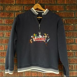Warner Bros. Looney Tunes Navy Zip-Up Sweater